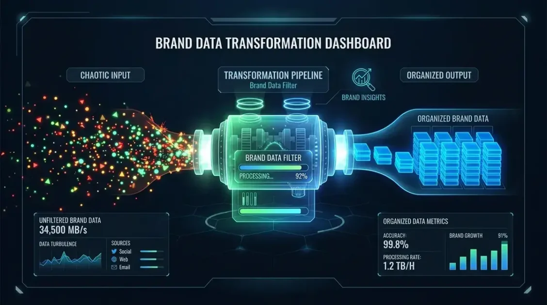 Brandrank.ai normalization transformation rules pipeline converting raw brand data into clean standardized metrics